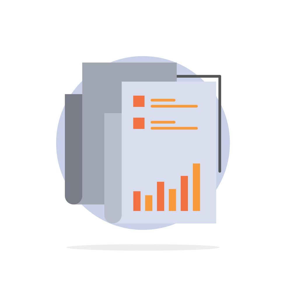 Report Analytics Audit Business Data Marketing Paper Abstract Circle Background Flat color Icon vector