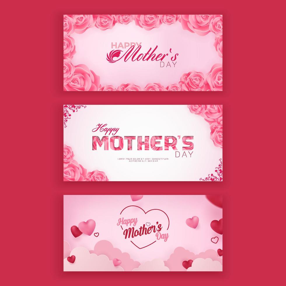 Happy Mothers Day Vector Banner Design