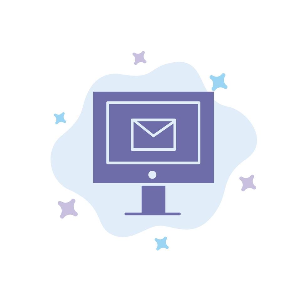 Computer Mail Chat Service Blue Icon on Abstract Cloud Background vector