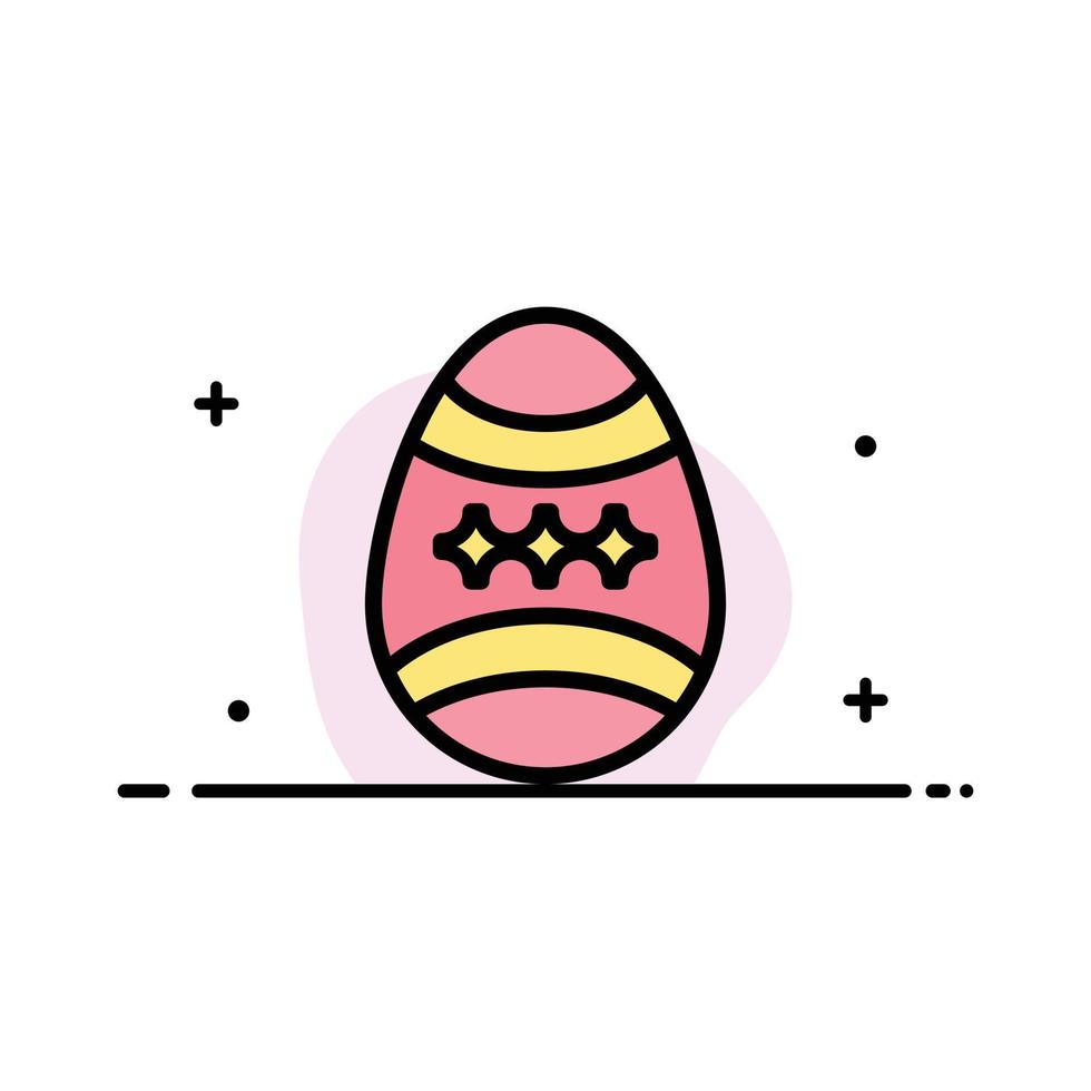 Bird Decoration Easter Egg  Business Flat Line Filled Icon Vector Banner Template