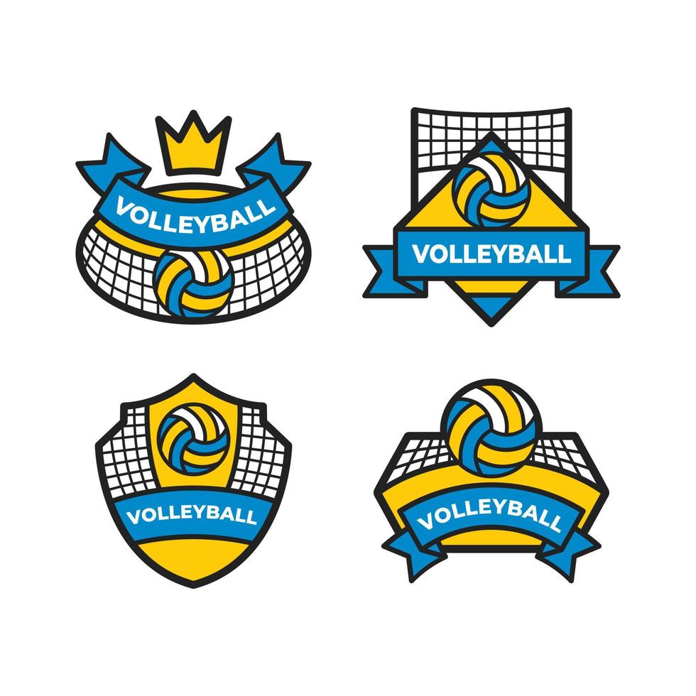 Set of Volleyball Sport Logo Emblem vector