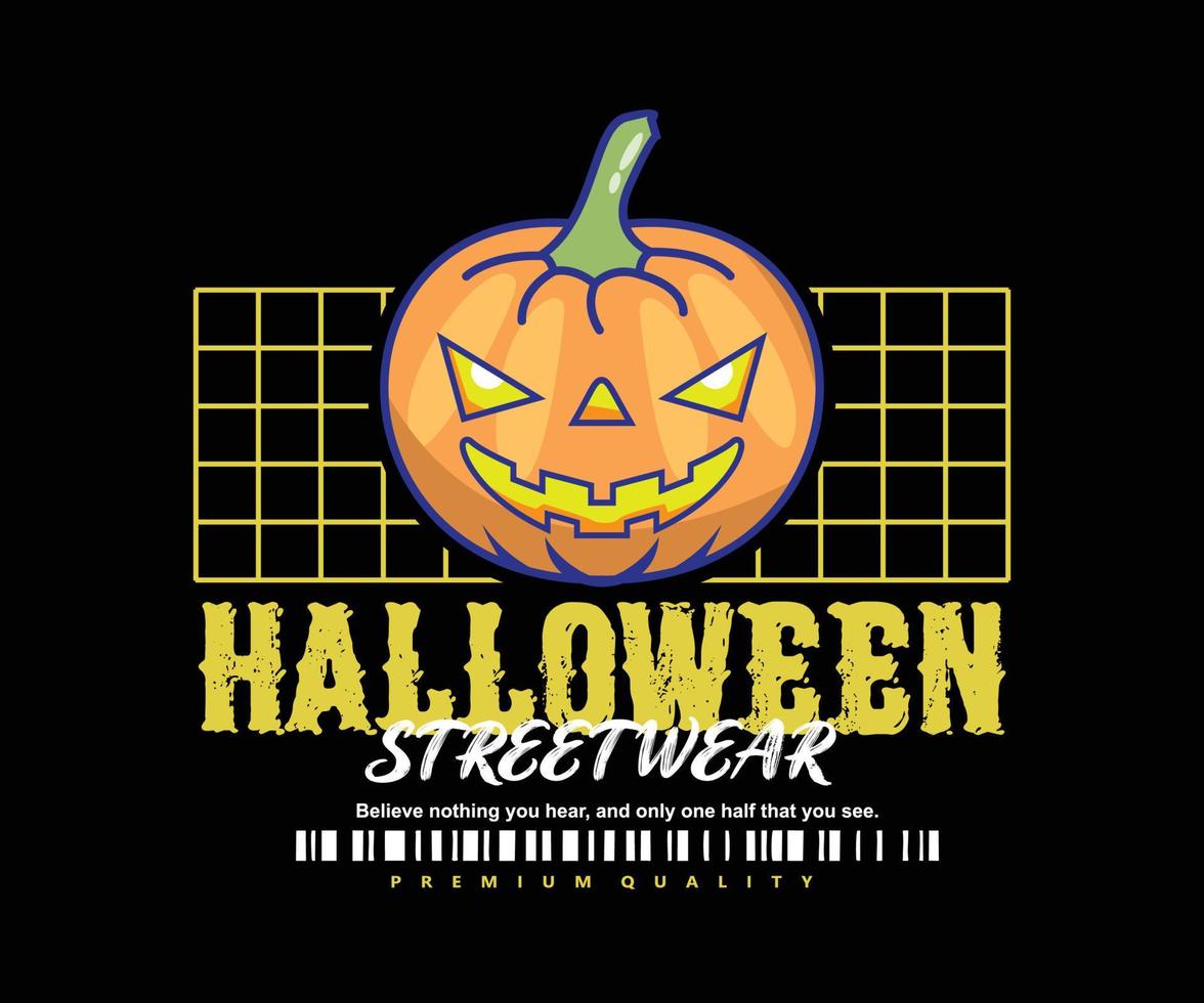 diseño de camisetas de ilustración de halloween, gráfico vectorial, afiche tipográfico o camisetas ropa de calle y estilo urbano vector