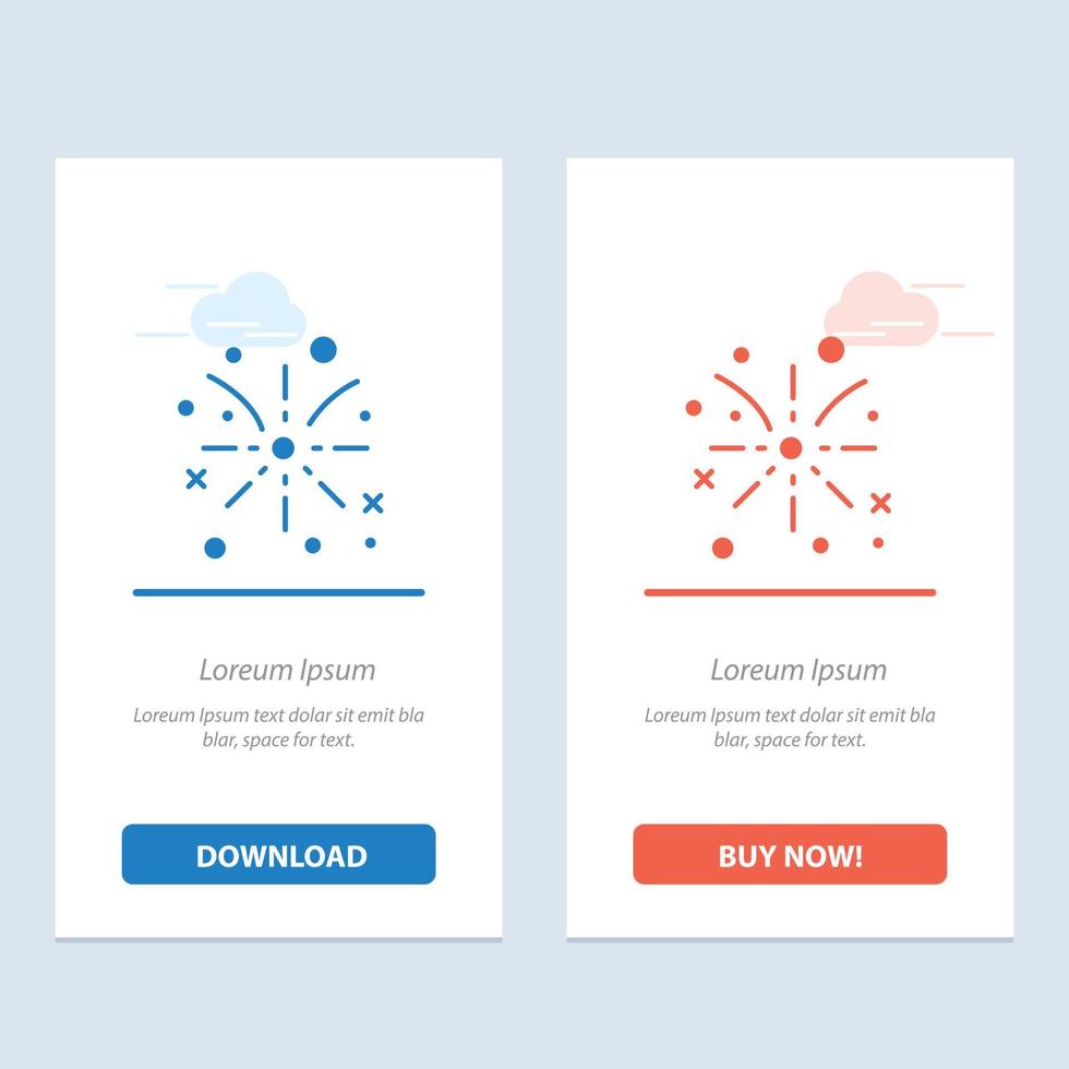 Firework Fire Easter Holiday  Blue and Red Download and Buy Now web Widget Card Template vector