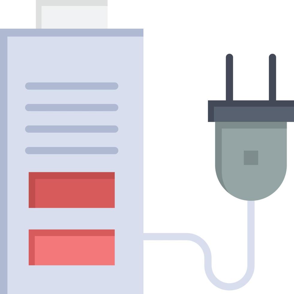 Accumulator Battery Power Plug  Flat Color Icon Vector icon banner Template