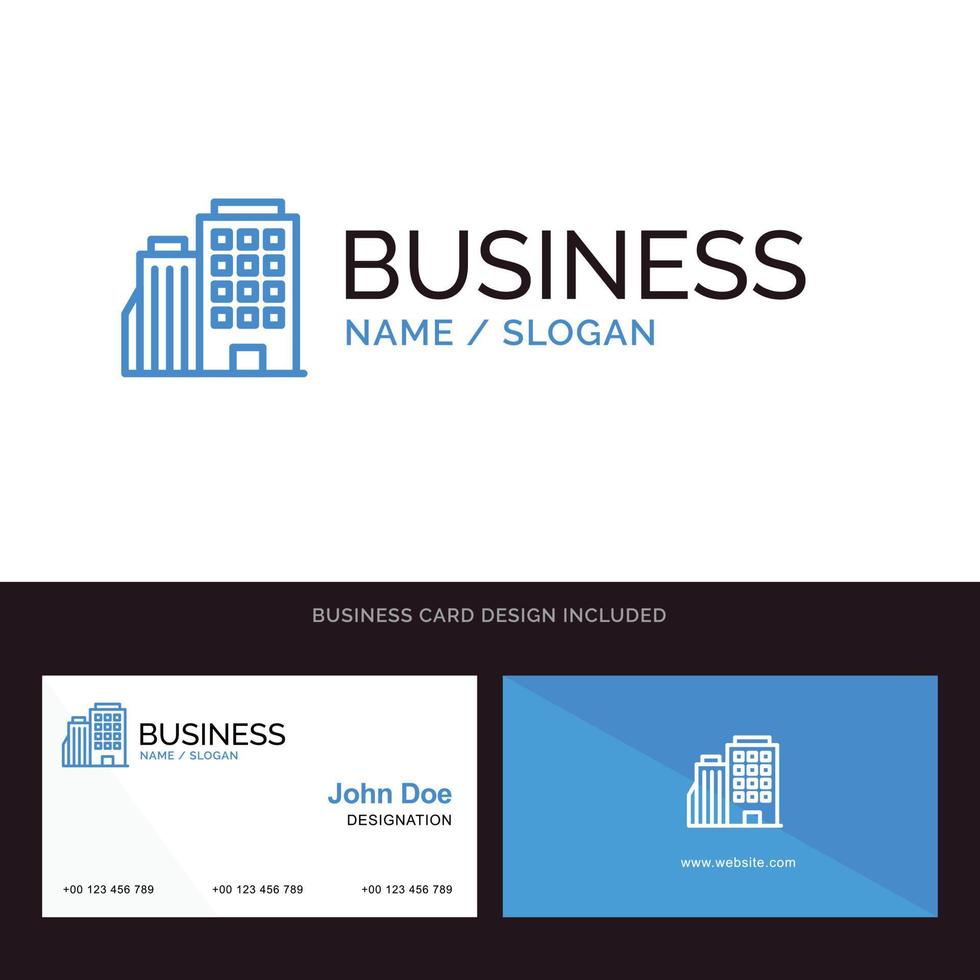 Logo and Business Card Template for Hotel Boiling Home City vector illustration