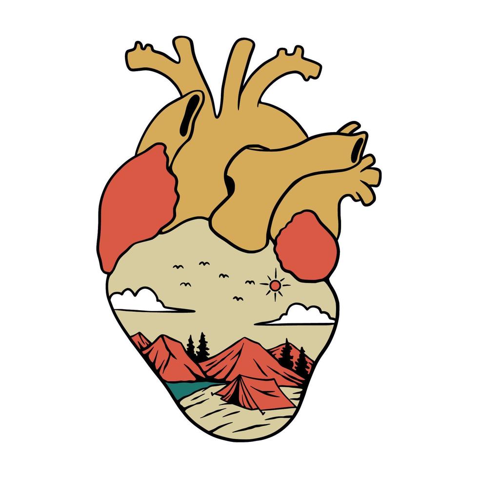 Camping HEARTH vector art