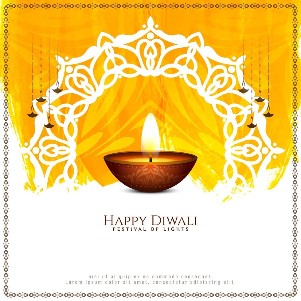 feliz diwali festival indio hindú elegante fondo de saludo vector