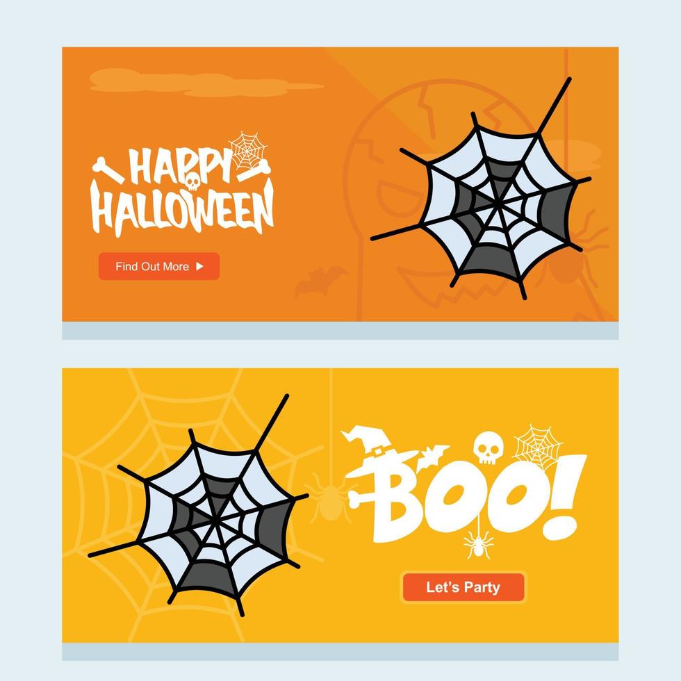 Happy Halloween invitation design with spider vector