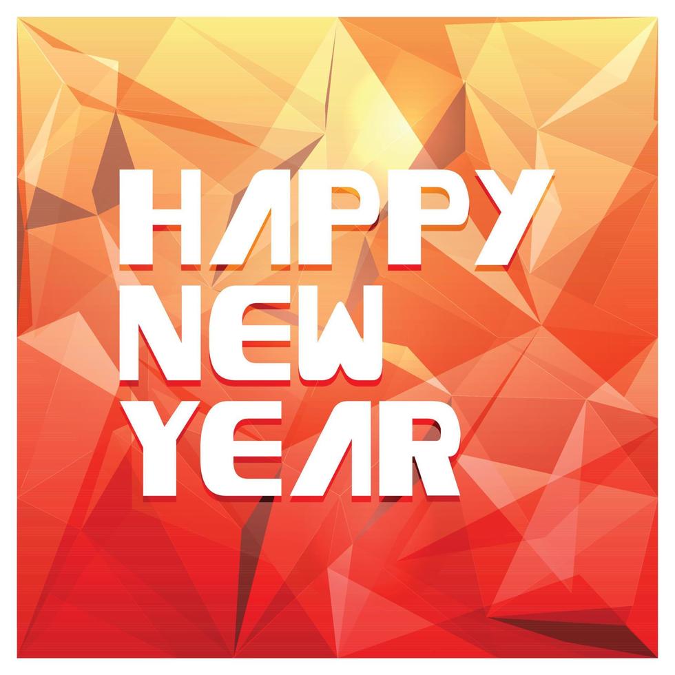 Happy New Year Typography with abstract background design vector