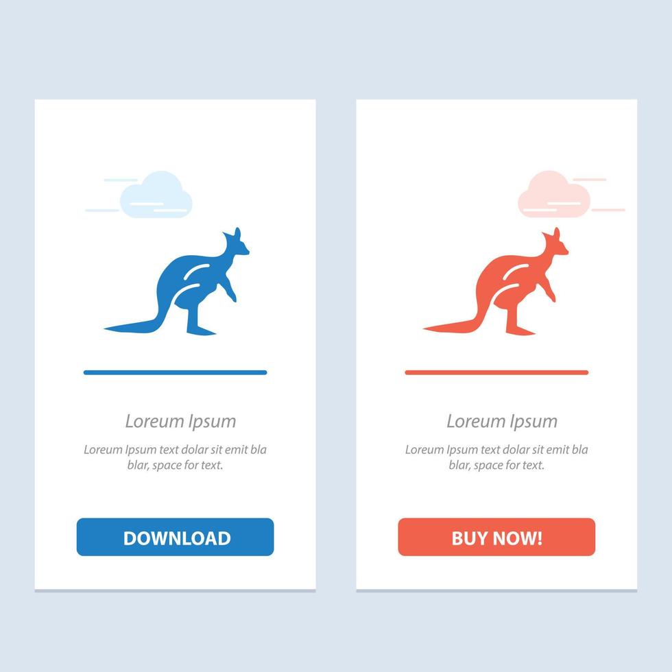 Animal Australia Australian Indigenous Kangaroo Travel  Blue and Red Download and Buy Now web Widget vector