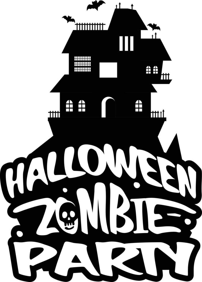 Halloween design with typography and white background vector