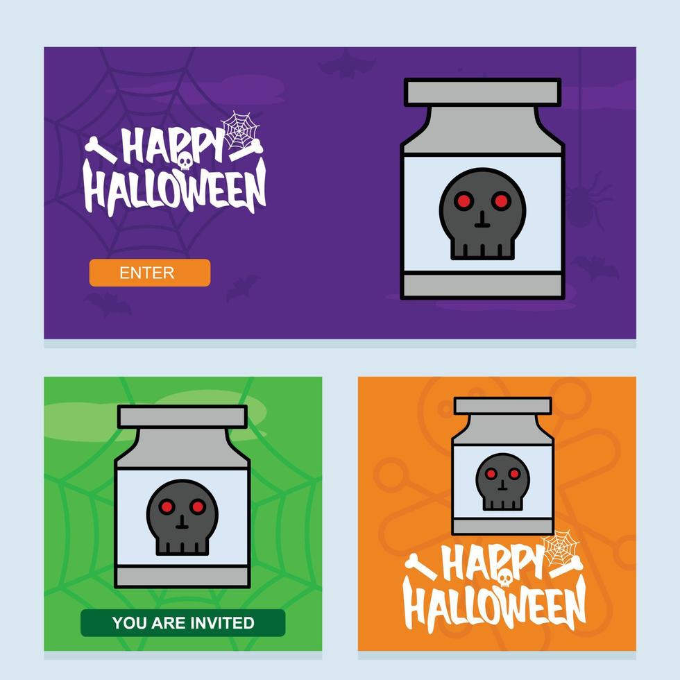 diseño de invitación de halloween feliz con vector de veneno