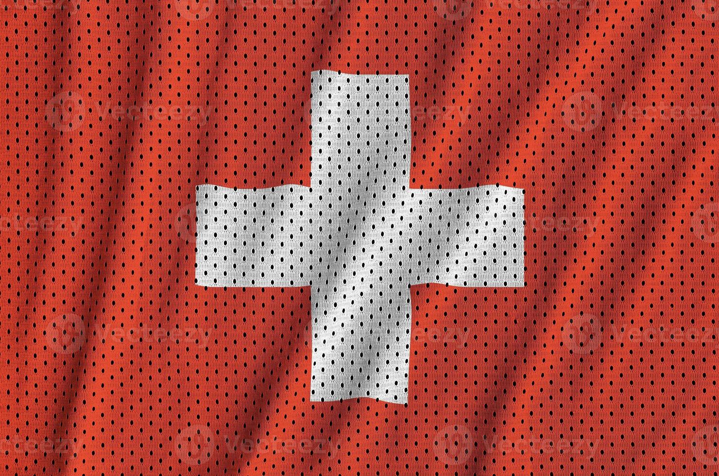 Switzerland flag printed on a polyester nylon sportswear mesh fa photo