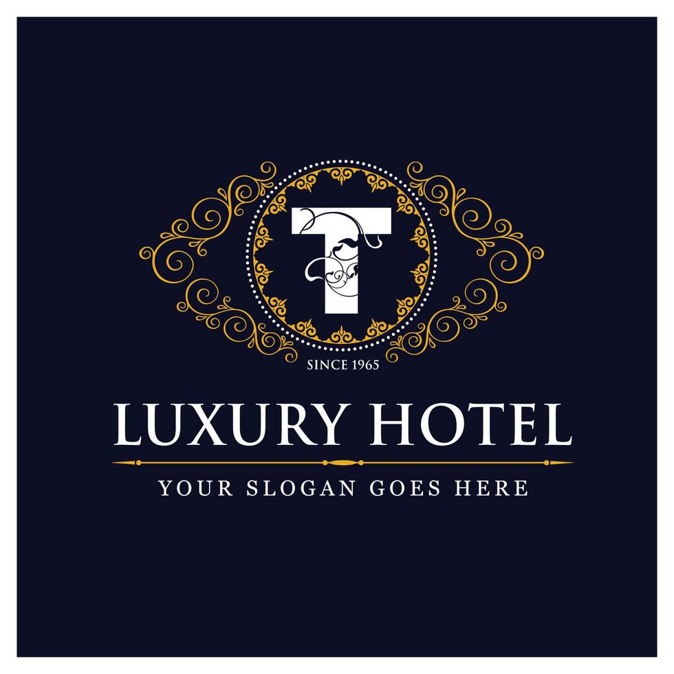 Luxury hotel design with logo and typography vector
