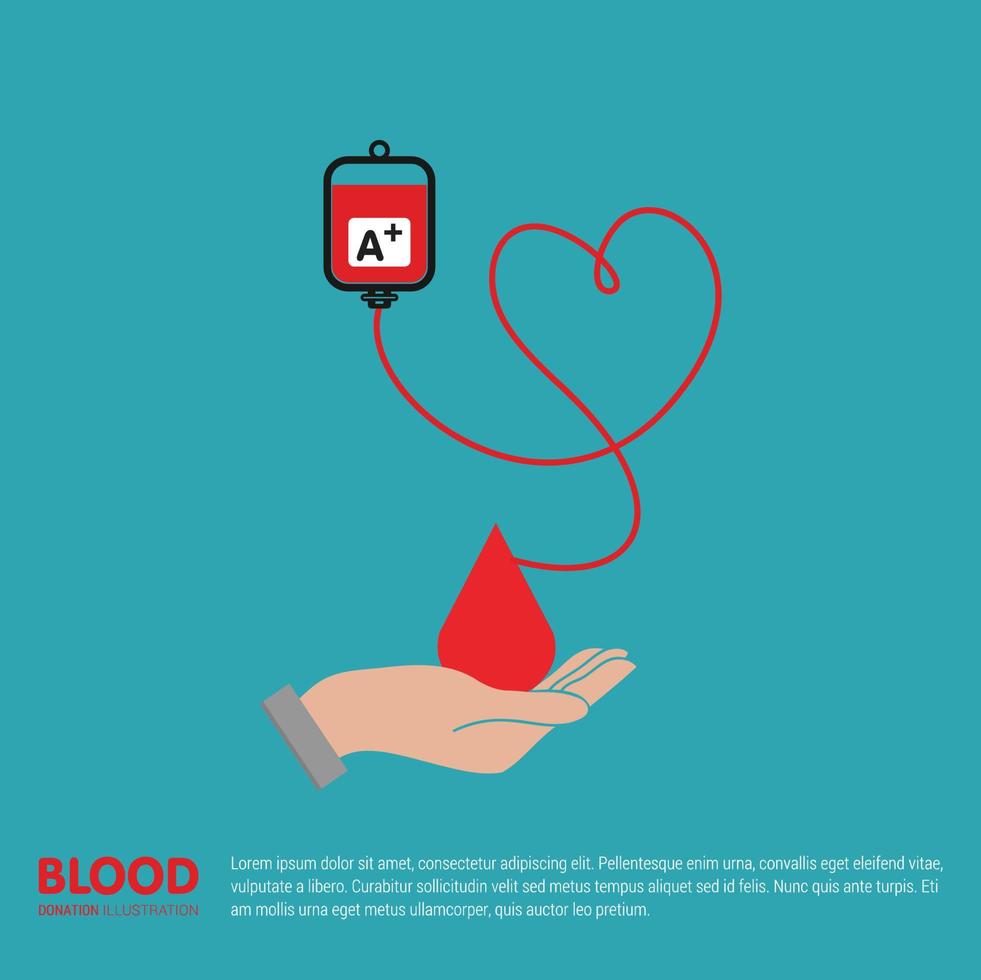 diseño tipográfico de donación de sangre con vector de estilo creativo