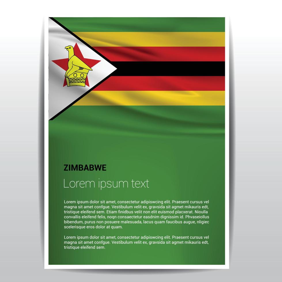 Zimbabwe Flag with creative design vector