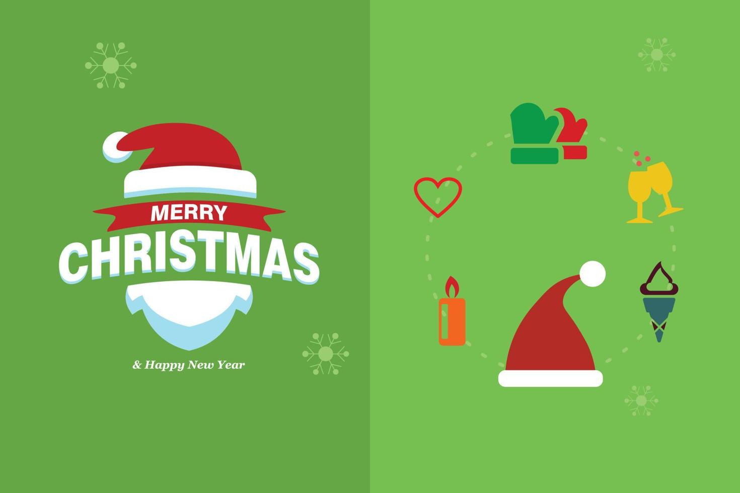 Merry Christmas card with elegent design and typography vector