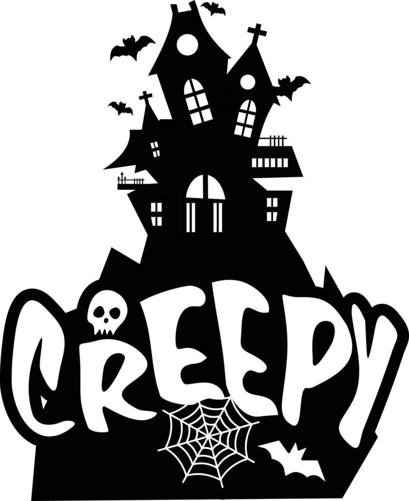 Creepy typography design card vector