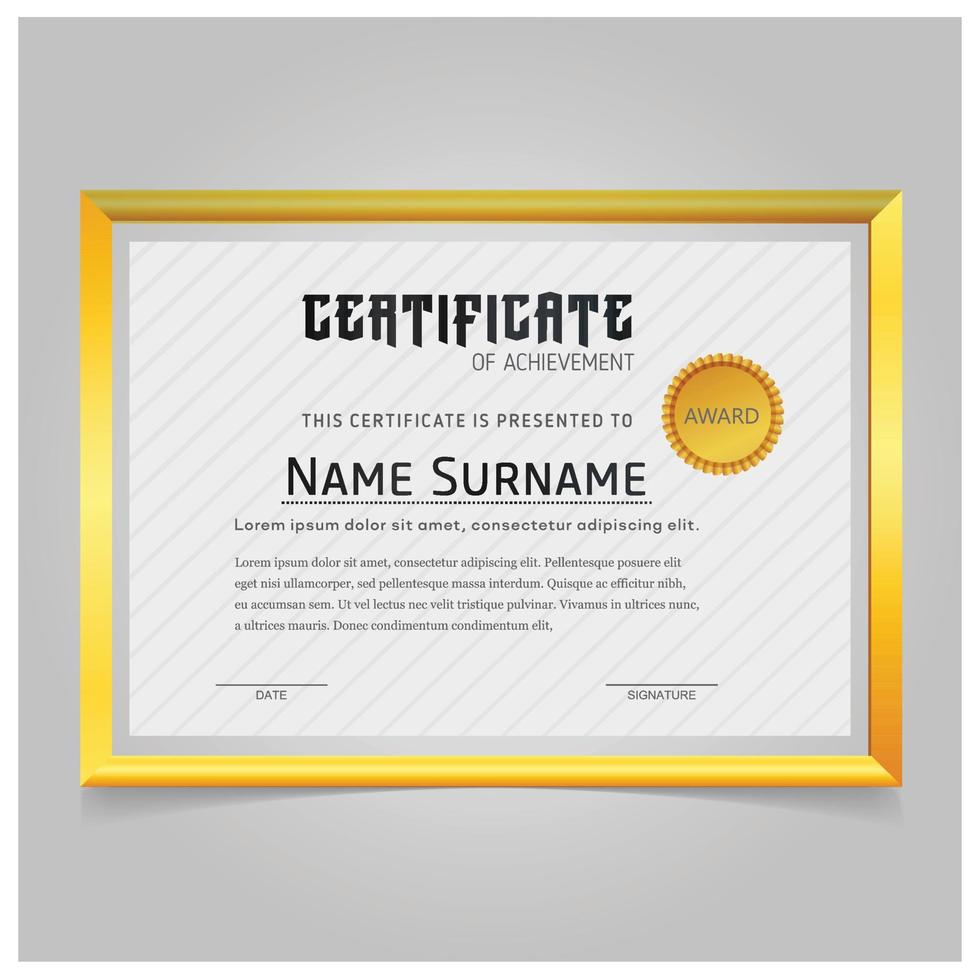 Certificate of acheivment designs vector