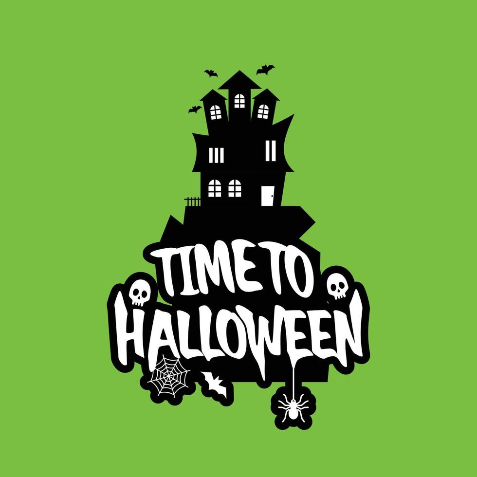 diseño de halloween con tipografía y vector de fondo claro