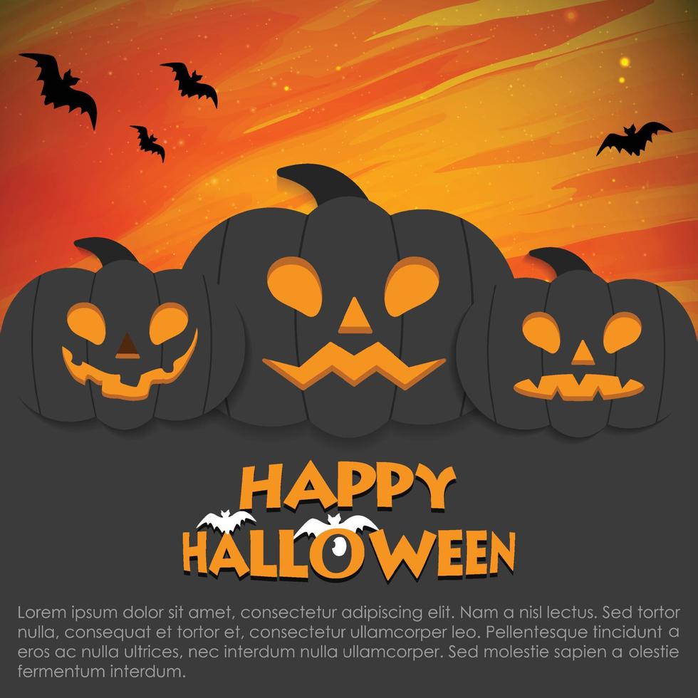 Happy Halloween cards with creative design and typography vector