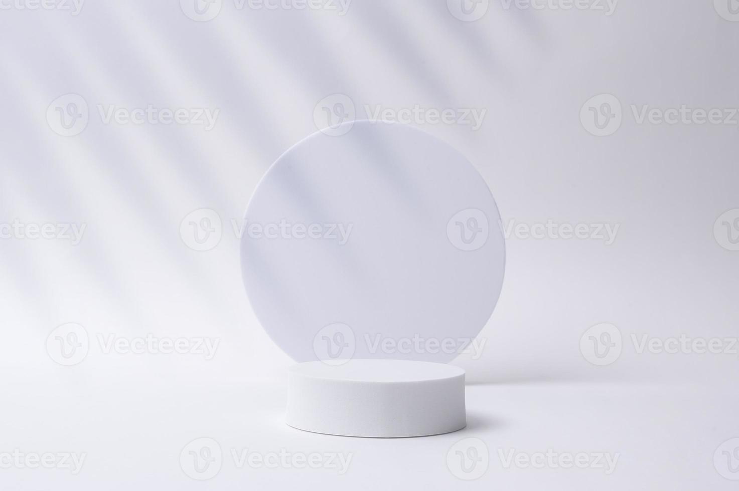 White circle mockup  with empty white background , Product show concept photo