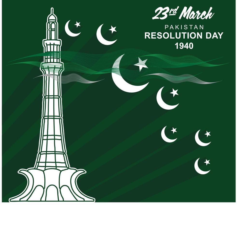 Pakistan Resolution day design vector