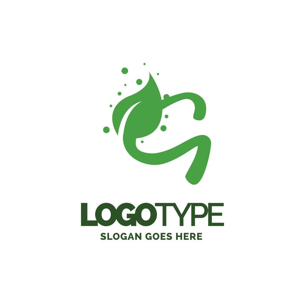 G logo with Leaf Element. Nature Leaf logo designs. vector