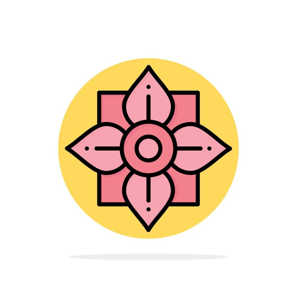 Flower Decoration China Chinese Abstract Circle Background Flat color Icon vector