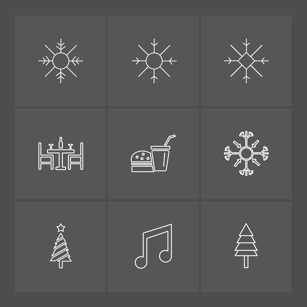 snowflakes . christmas . 25 dec . winters . music . tree . trees . fastfood .dinner . vector