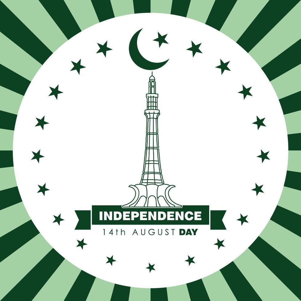 vector de diseño del día de la independencia de pakistán