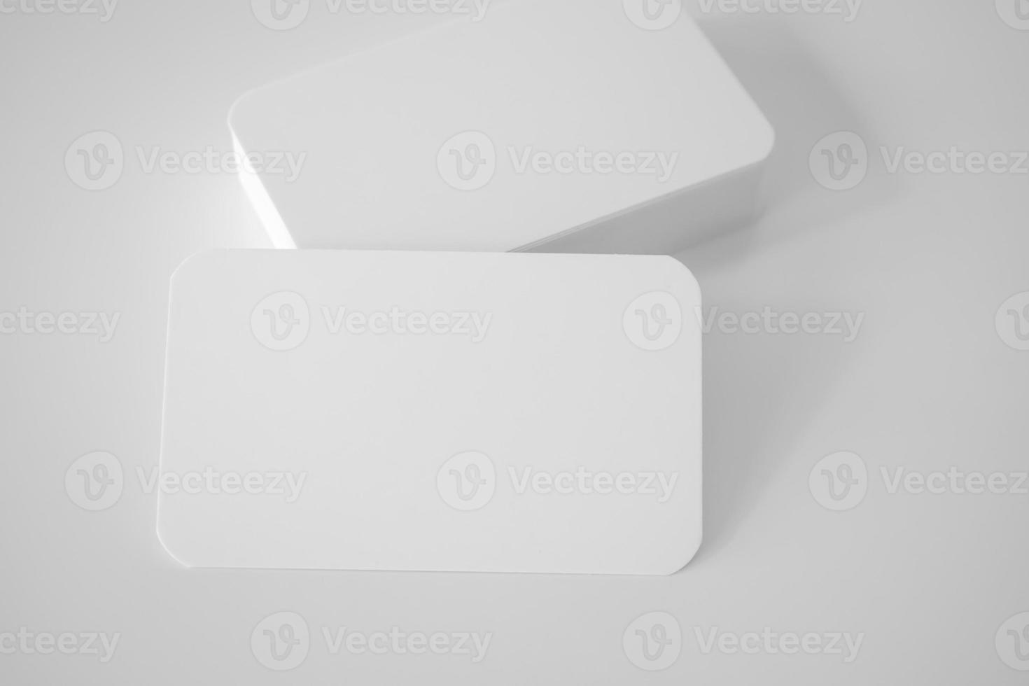 Mockup white business card on white background photo