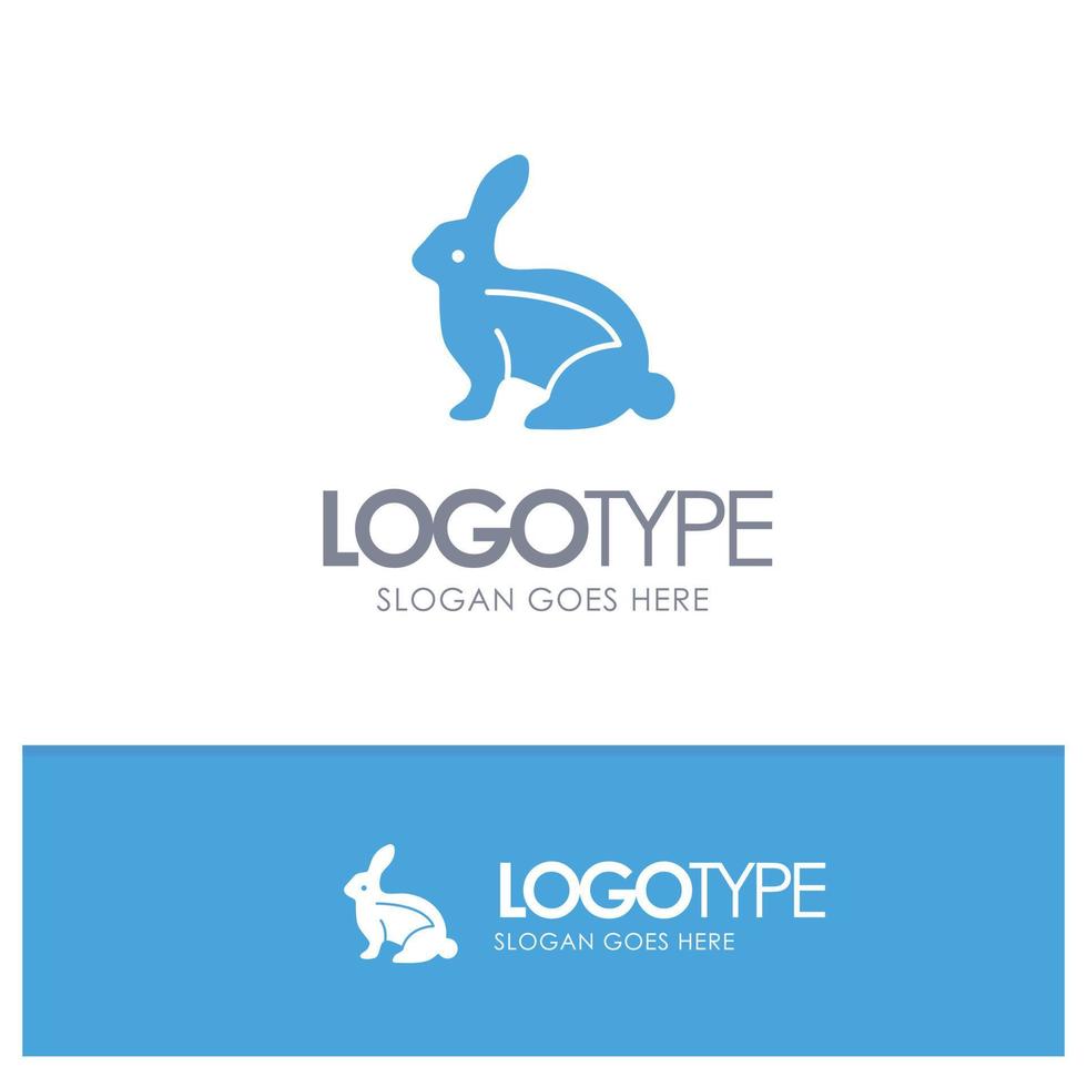 Bunny Easter Easter Bunny Rabbit Blue Solid Logo with place for tagline vector