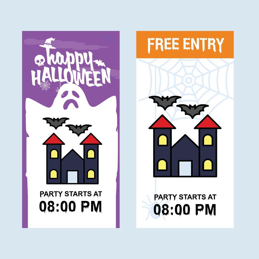 diseño de invitación de feliz halloween con vector de casa cazada