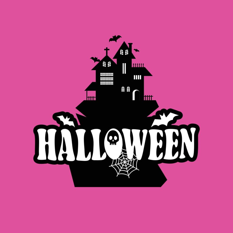 diseño de halloween con tipografía y vector de fondo claro