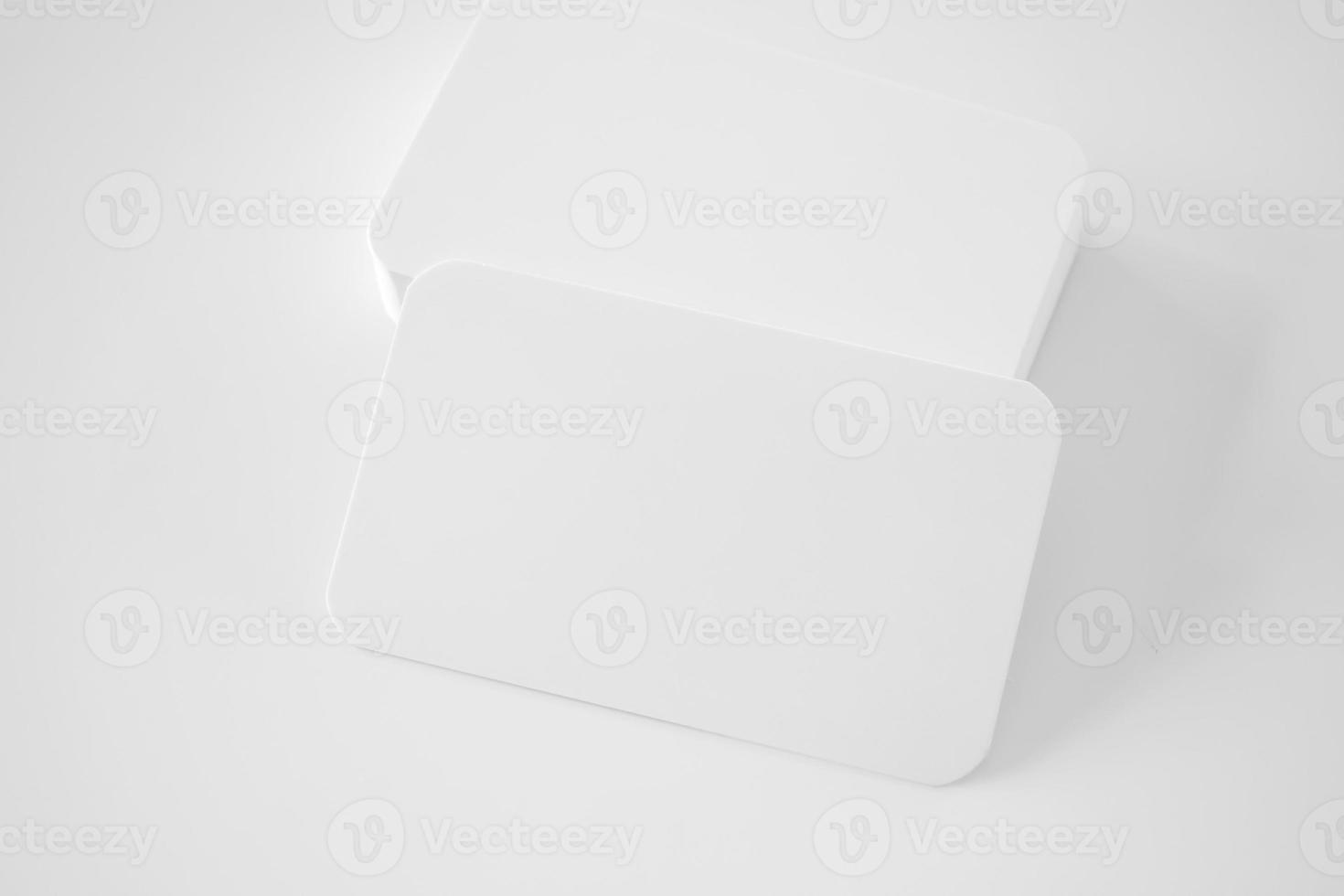 Mockup white business card on white background photo