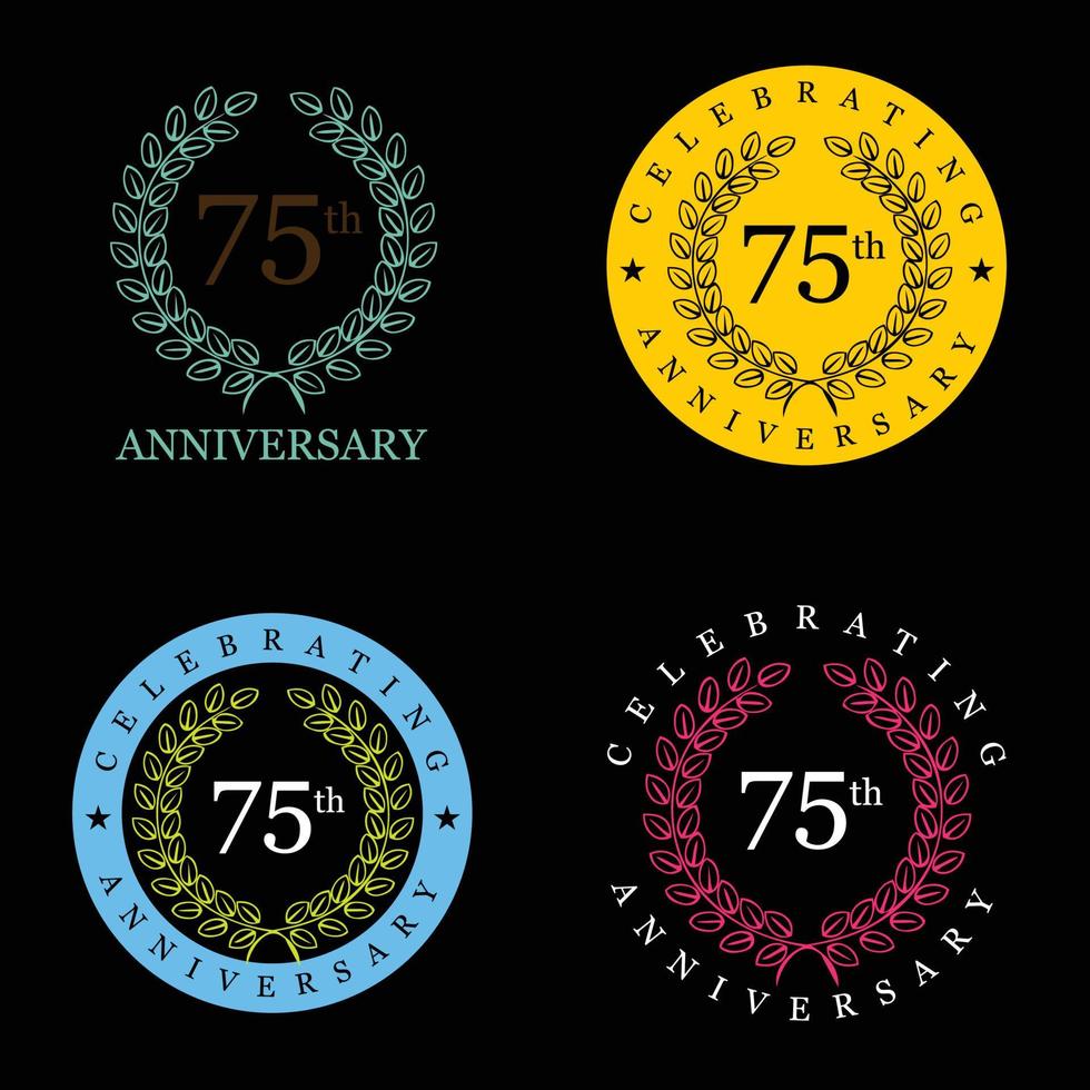 Celebrating anniversary badges with elegent design vector