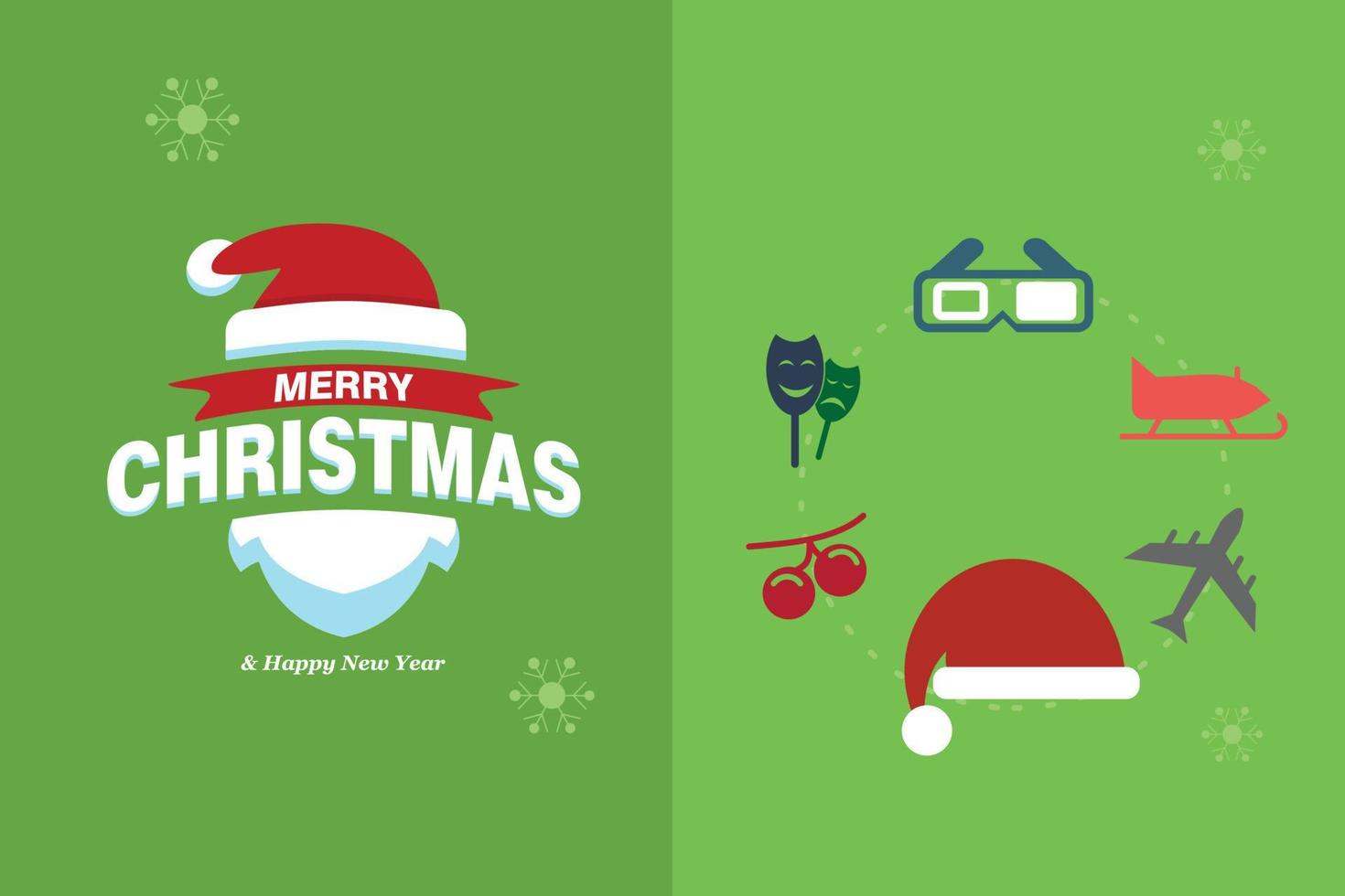 Merry Christmas card with elegent design and typography vector