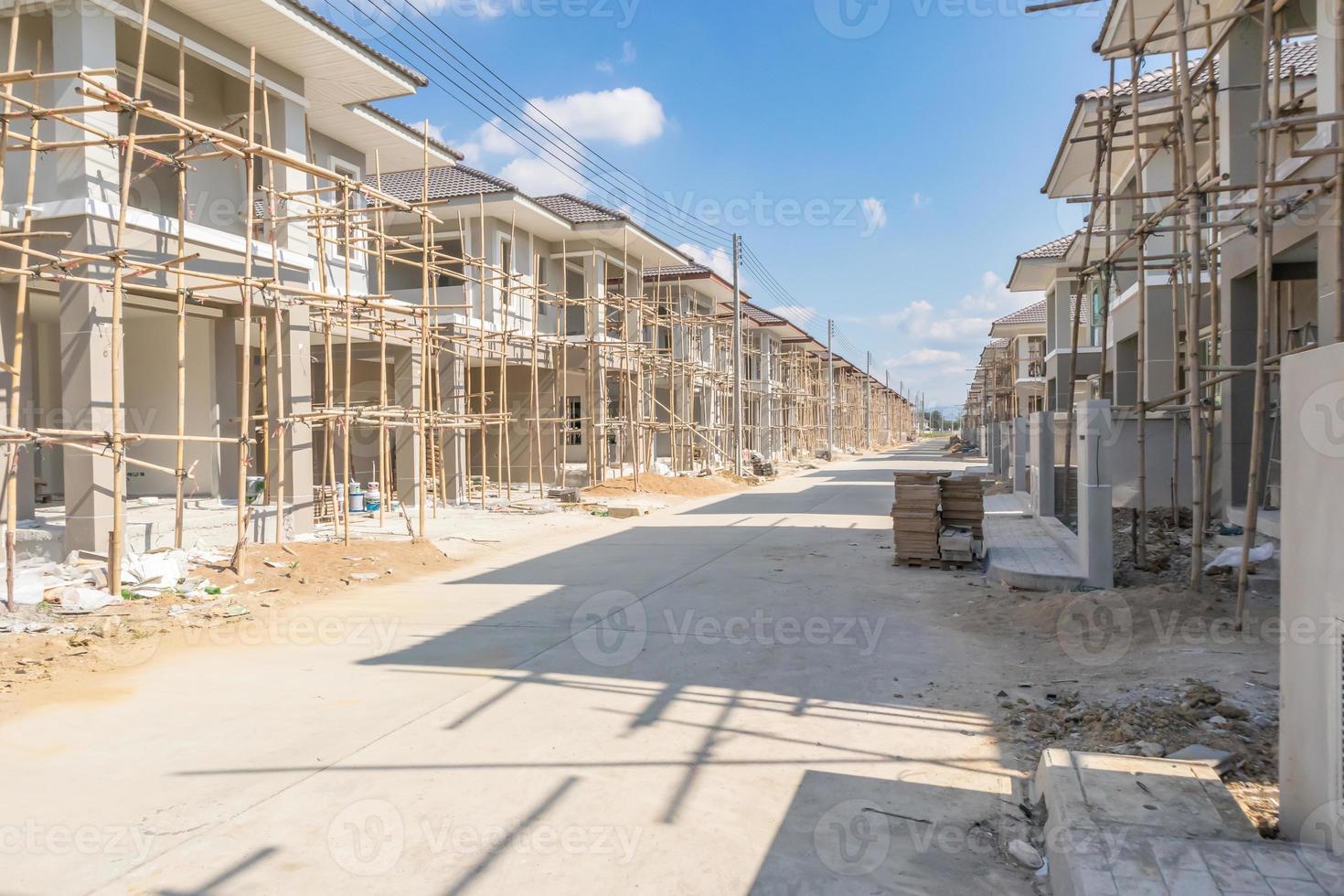 construction residential new house in progress at building site housing estate development photo