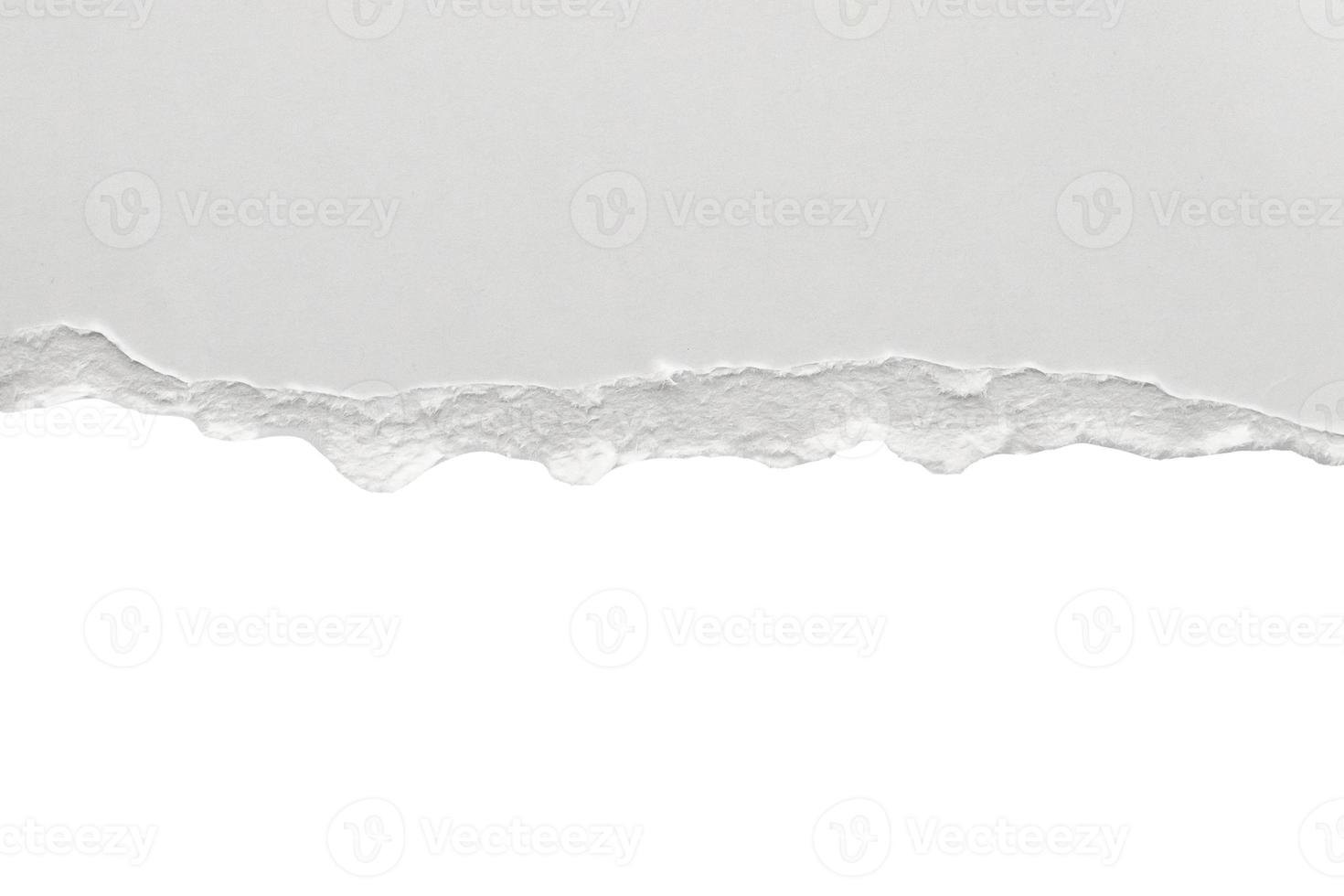 White ripped paper torn edges strips isolated on white background photo