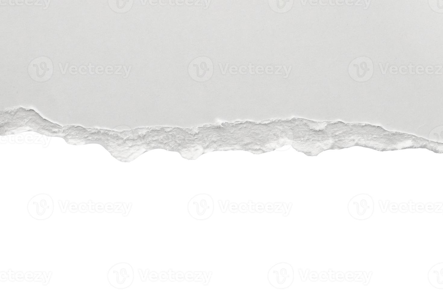 White ripped paper torn edges strips isolated on white background photo