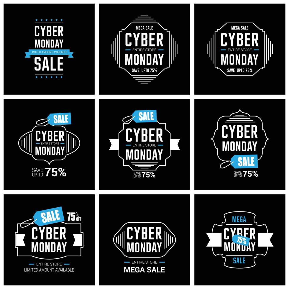 Cyber monday sale card with elegent design vector