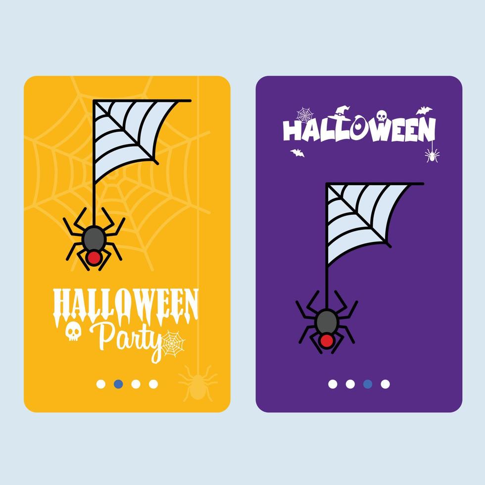 Happy Halloween invitation design with spider vector