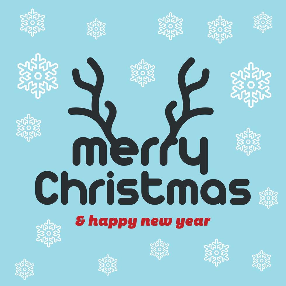 Merry Christmas card with elegent design and typography vector
