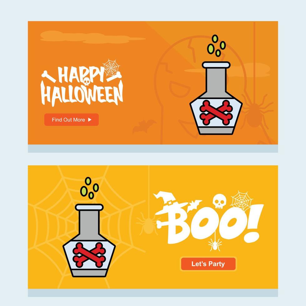 Happy Halloween invitation design with poison vector