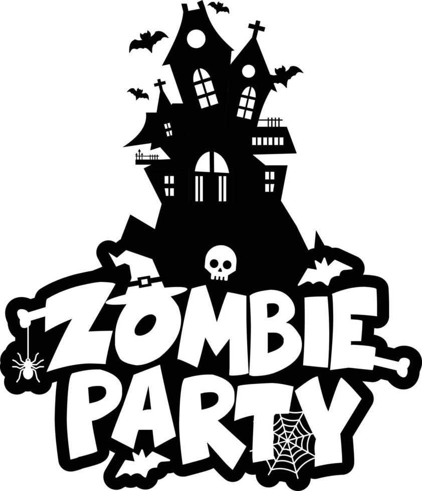 Zombie Party typography design vector