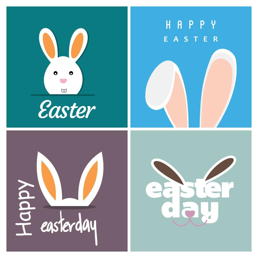 tarjeta de feliz día de pascua con tipografía de diseño creativo y vector de tema claro