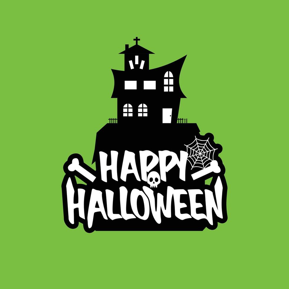 diseño de halloween con tipografía y vector de fondo claro