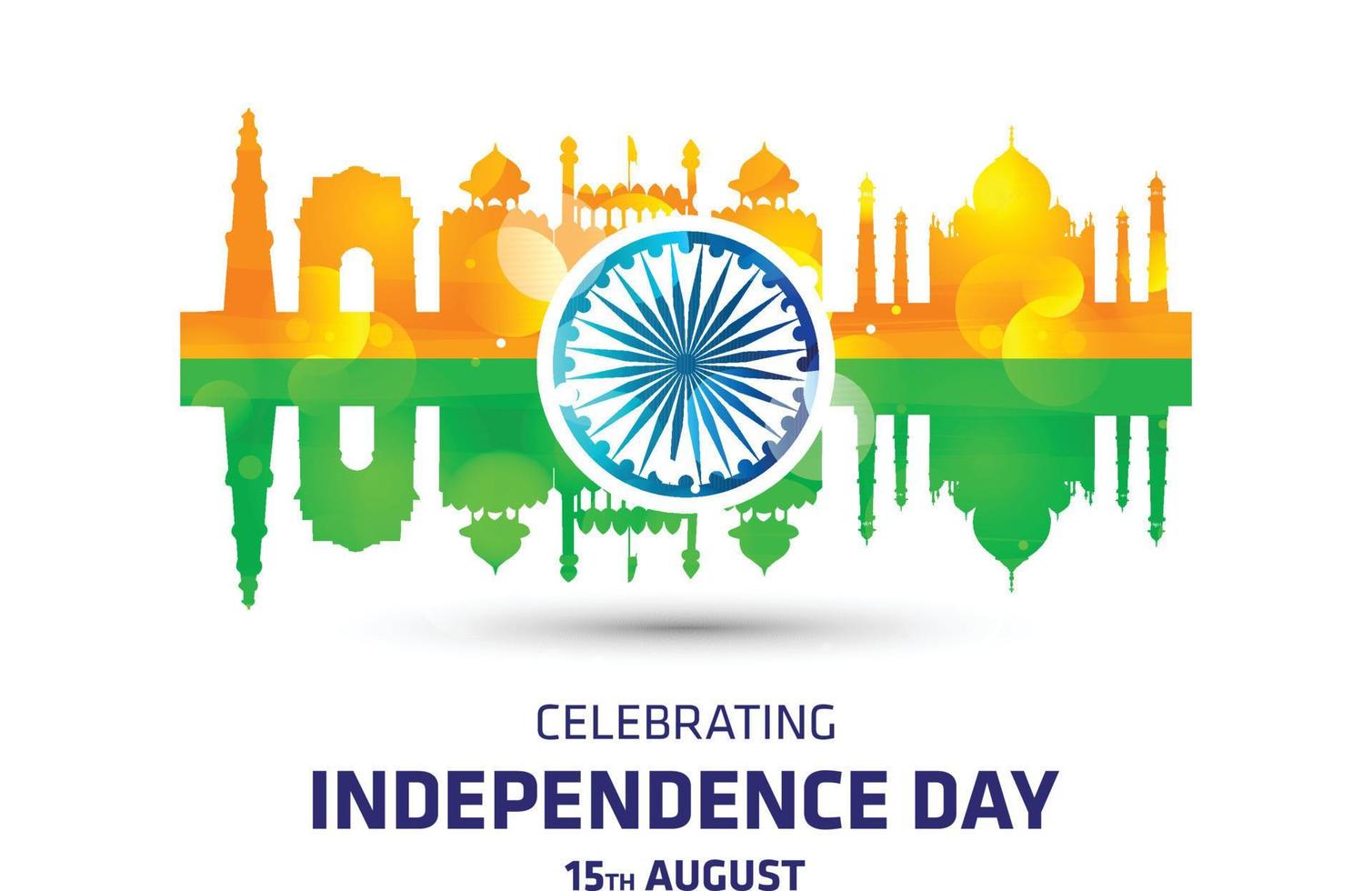 India independence day card with creative design and typography vector