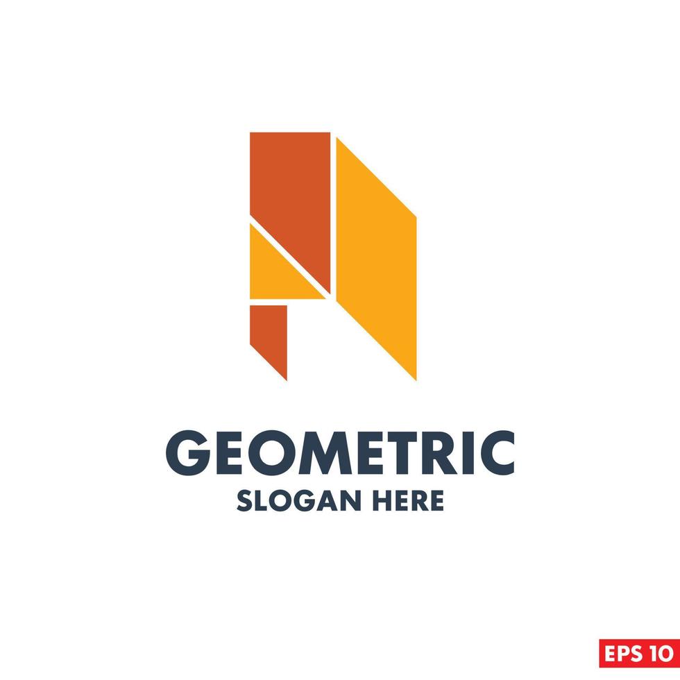 Geometric logo design with typography and light background vector